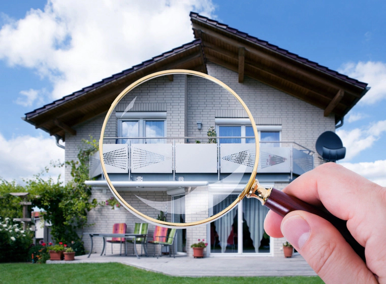 person pointing a magnifying glass to a house chandler az